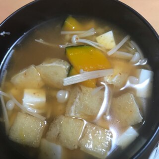 かぼちゃとお揚げさんの豆板醤スープ